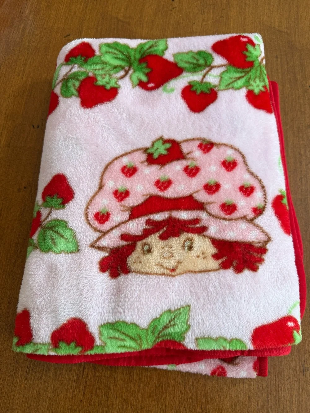 Strawberry Shortcake Kids Soft Plush Travel Blanket - 40” x 50” EUC